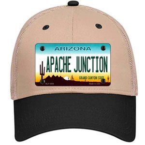 Apache Junction Arizona Metal on Trucked Mesh Snapback Hat - Khaki
